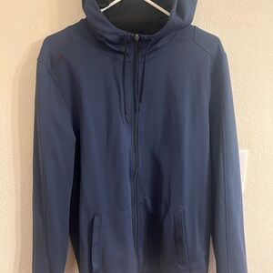 Rhône Navy Blue Hooded Zip-Up Jacket